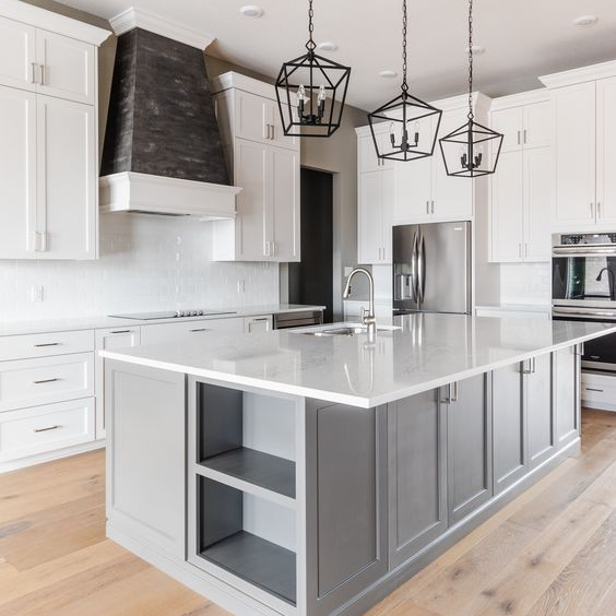 gray white shaker kitchen